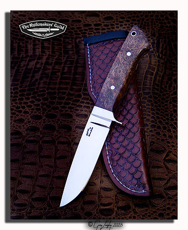 drop point Hunter,cpm154.  stabilized Burl Mesquite,
