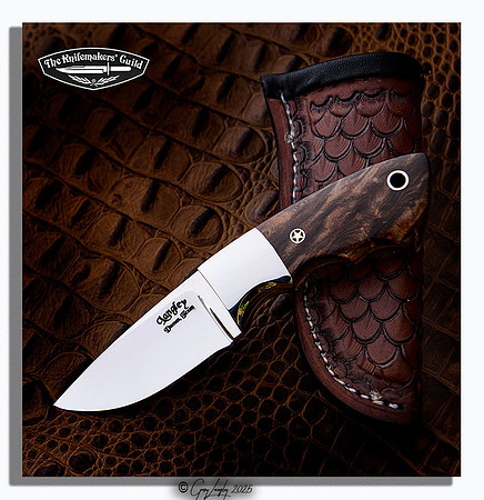3 finger drop point, cpm154 stabilized Black Forrest Mango