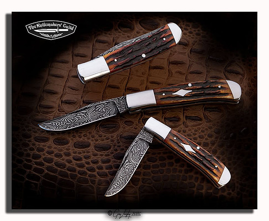 Slip Joit, Amber stag and Damascus