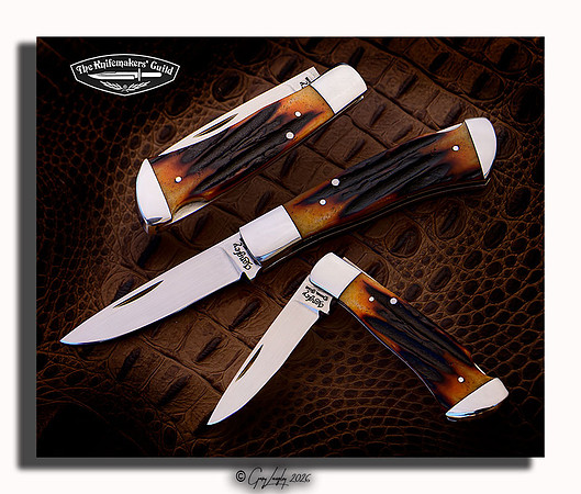 Lockback Folder, cpm154 amber stag