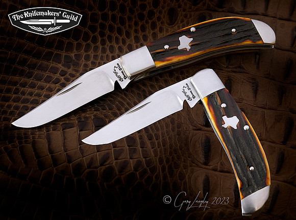 Slipjoint folder with amber stag