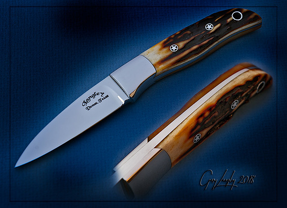 3" blade with Amber Stag