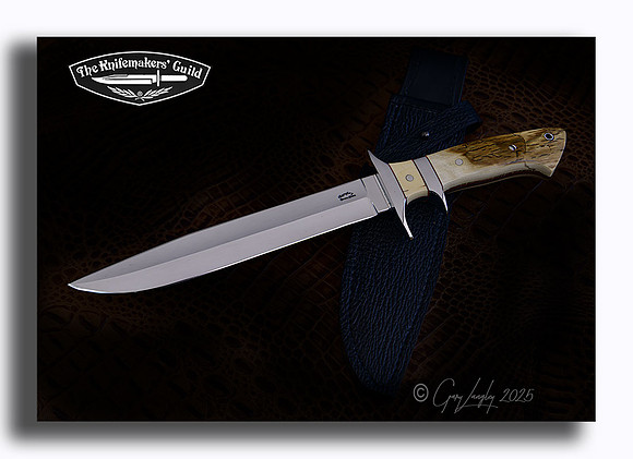 Loveless style Big Bear,  cpm154 with Mammoth Ivory, sharkskin sheath,