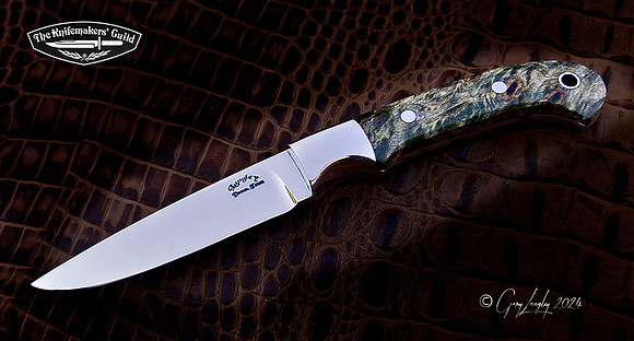 3 1/2" drop point Stabilized maple