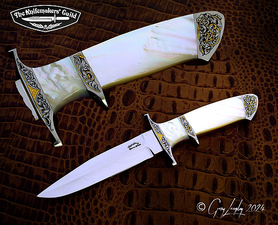 3/4 boot knife Mother of Pearl