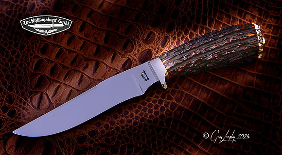 5 5/8" C Amber Stag 416 stainless guard and butt cap
